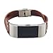 For Fitbit Charge 2 Bands, Gotd Replacement Leather Wristband Band Strap Bracelet For Fitbit Charge 2, Large Small (Brown)