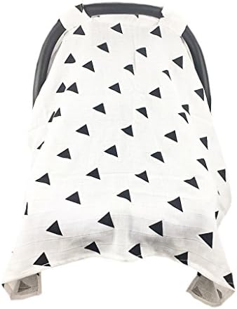 Kansea Babys Breathable Muslin Canopy Swaddle Buggy Cover Shade Blanket (A)