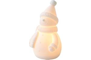 Lighted Snowman Figurines - Ceramic Christmas Snowman Decor with Light - Home Decor for Dormitory Living Thanksgiving Holiday