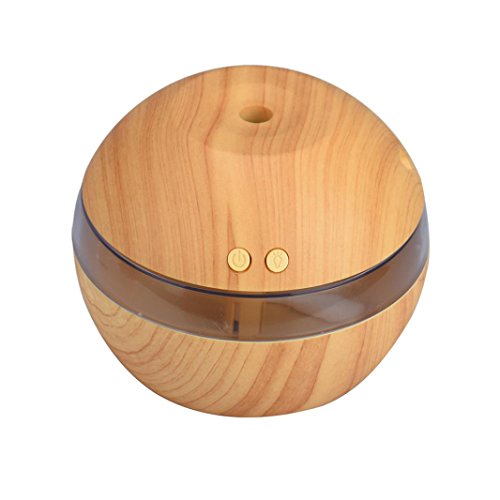 Tenworld 200ml Wood Grain USB Aromatherapy Essential Oil Diffuser Humidifier (Khaki)