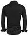 HOTOUCH Mens Slim Fit Plaid Collar Button Up Shirt Black, Small, Long Sleeve