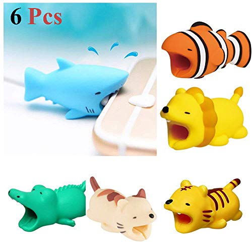 DYKAY Cable Bites Cable Protector , Cute Animal Design, Set of 6