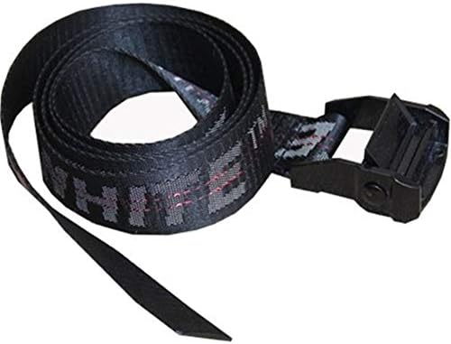 ow belt yellow letter off metal buckle decoration leisure canvas belt street fashion white belt men women