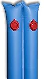 Buffalo Blizzard Blue 8-Foot Long Double Chamber Water Bags | 12 Pack | 22-Gauge Heavy-Duty Vinyl Material | Secures Winter Cover to Rectangular Swimming Pools