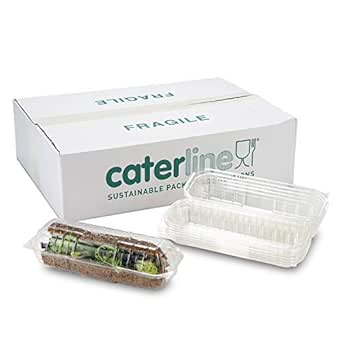 Paquete de 50 sándwich de baguette transparente 100% plástico