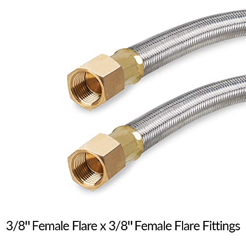 SHINESTAR 12FT Braided Propane Hose with Both 3/8 Inch Female Flare