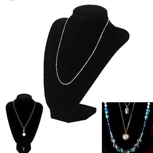 Ifavor123 Black Velvet Necklace Display 3D Jewelry Bust Stand (1)