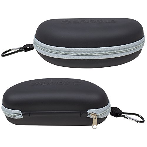 Waterproof Sunglasses and Eyeglasses Case - Durable, Hard EVA Zippered Glasses Holder with Back Pack Clip - Grey - by Splaqua