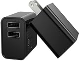 Wall Charger, ElleSye 2-Pack 2.1A/5V Dual Port USB Wall Charger Adapter Quick Charger Plug for Apple iPhone X / 8 / 8 Plus, iPad, Samsung Galaxy, HTC Nexus Moto Blackberry, Bluetooth Speaker Headset