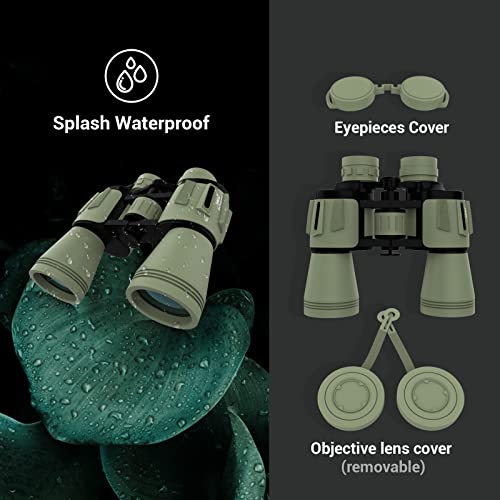 12X50 Binoculars for Adults, High Power BAK4 FMC Binocs Lightweight for