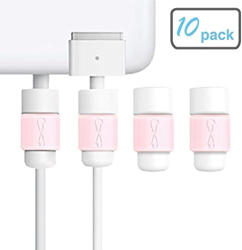 LimitStyle Charging Cord Saver Protector for MagSafe (for MacBook Pro and MacBook Air - Protective for Apple Macbook power Cables (Pink, 10 Pack)