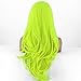 QD-Udreamy Neon Yellow Natural Wavy Lace Front Wigs Natural Looking Wig Replacement Wig Synthetic Hair Wigs for Women