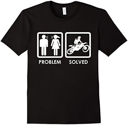 Mens Problem solved when riding dirt bike T-shirt Large Black