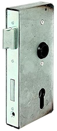 GAH-Alberts 413408 Schlosskasten mit verzinktem Schloss, Stahl, roh, Dornmaß: 55 mm, HxBxT: 185 x 90 x 30 mm, Nuss: 8 x 8 mm
