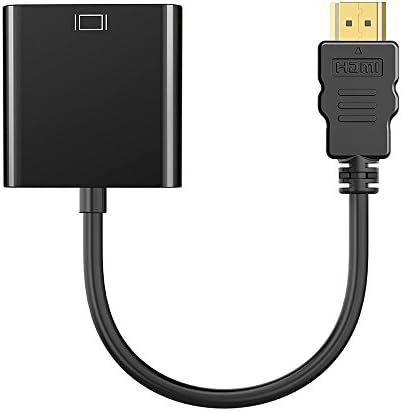 HDMI to VGA,YEEYOU,1080P with Audio Port, Gold-Plated Active HDMI HDTV to VGA Adapter Converter Male to Female with Micro USB &amp; 3.5mm Audio Port Cable - R1150 (Black)
