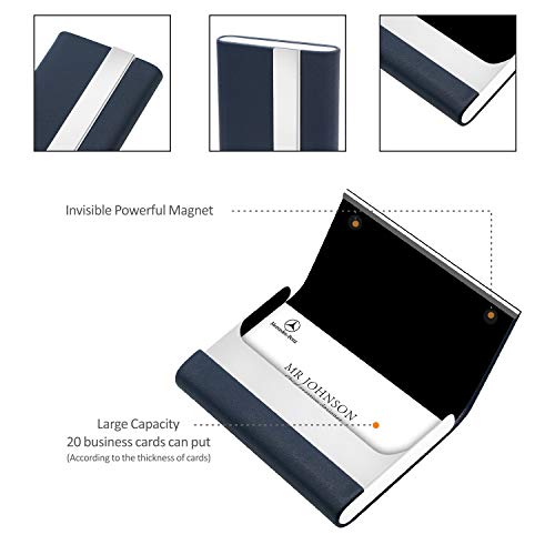 image for Padike Business Card Holder, Business Card Case Luxury PU Leather & St