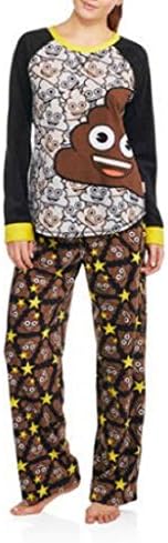 Women's Emoji Microfleece Pajama Set (3X 22W/24W, multi)