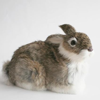 Sitzendes Häschen 'Mukki' - Tierminiatur aus Echthaar