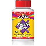 LPF Jigsaw Puzzle Glue with Applicator! Saves, Laminates & Preserves Finished Jigsaw Puzzles! Easy to Apply, Dries Quick, Clear & Bright!