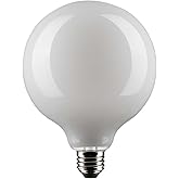 Satco S21260 8-Watt LED Light Bulb G40 Globe Soft White 3000K Medium Base E26 Dimmable 800 Lumens 120V - 6 Pack