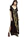 MakeMeChic Women's Boho Maxi Short Sleeve Split Pockets Tie Dye Long Dress Black XL