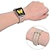 JSGJMY Compatible with Iwatch Band 38mm 40mm 42mm 44mm Women Men Genuine Leather Replacement Strap Compatible with Series 4/3/2/1 Sport Edition (Light tan, 38mm 40mm S/M)