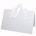 ROSENICE 50pcs Name Place Card Wedding Party Table Decoration Bride Groom (White)