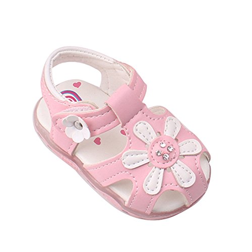 Dainzuy Baby Shoes Girl Children Fashion Causal Summer Flat Flower Soft Bottom Sandal Shoes Non-Slip Walking Sneakers Pink