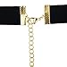 Besteel 2pcs Classic Elegant Girls Plain Black Velvet Ribbon Choker Necklace Extender Chain