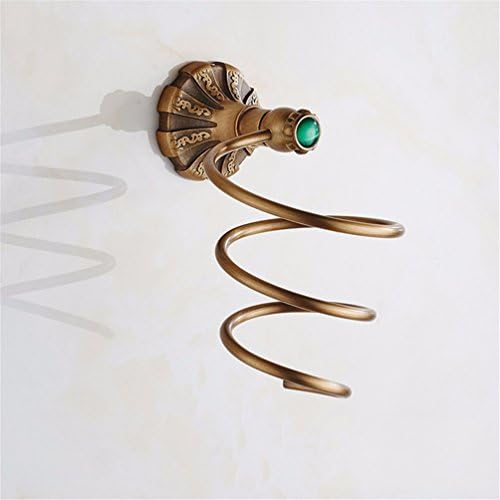 LAONA Euro-copper antique carved wooden base drill green bathroom accessories set single double bar, hair dryer toilet paper holder