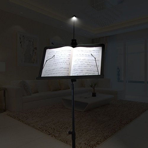 HiYi Table light LED Music Stand Light Book Reading Lamp Flexible Eye Care Dimmable Clip Light Best Suited For Bed Reading BBQ Grilling Desk Travel (One Arm 4 led chips with USB cable) - Thumbnail 7