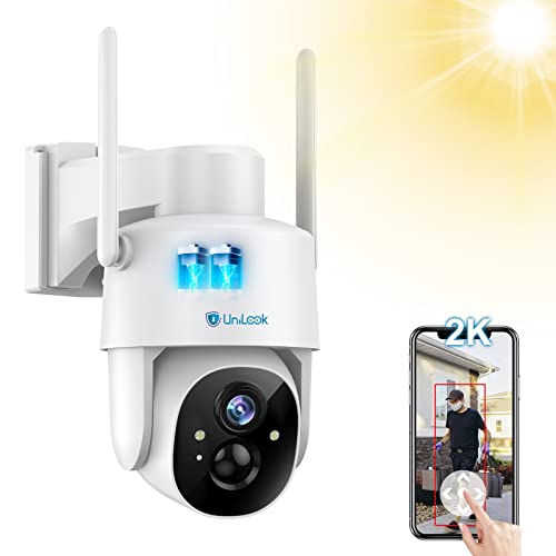 2K Security Camera Wireless Outdoor, Pan Tilt Battery Powered