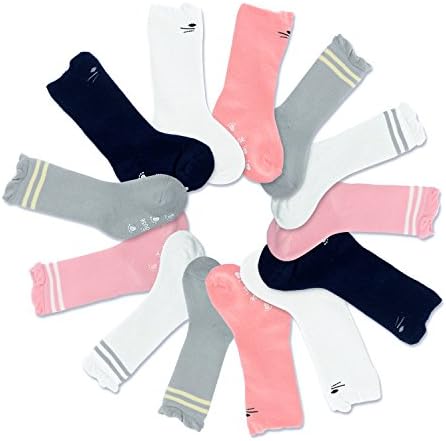 Crew Socks for Baby Girls, Picopaco Fashion Animals Cotton Non-slip Socks 6 Pairs Pack