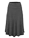 LL WB1105 Womens Lightweight Fold Over Flared Midi Skirt XL HEATHER_CHARCOAL