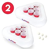 H2PONG Inflatable Beer Pong Racks, Includes 5 Ping Pong Balls - Floating Pool Party Game Float Set (Toy)