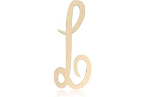 Wooden Monogram Letters for Wall Decor 12 Inch Cursive Wooden Letters Unfinished Large Wood Letter L Focal20 Craft Alphabet Wall Hanging for Wreath Nursery Baby Shower Home Decoration