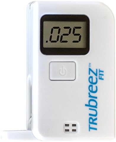 TruBreez FIT Keychain Breathalyzer, Portable Keyring Breath Alcohol Tester (White)
