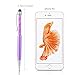 Stylus Pens, Besgoods 6Pcs Crystal 2 in 1 Slim Capacitive Stylus &Ballpoint Pen for Touch Screens, Phones and Tablets, Sky Blue pink Purple Royal Blue Black White