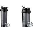 BlenderBottle Shaker Bottle Pro Series Perfect for Protein Shakes and Pre Workout, 32-Ounce (Black) and 24-Ounce (Black)