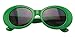 V.W.E. Vintage Sunglasses UV400 Bold Retro Oval Mod Thick Frame Sunglasses Clout Goggles with Dark Round Lens (Green)