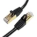 Tera Grand - Premium CAT7 Double Shielded 10 Gigabit 600MHz Ethernet Patch Cable for Modem Router LAN Network, Gold Plated Shielded RJ45 Connectors, 3 ft Black