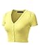 JJ Perfection Women's Button Down Short Sleeve V-Neck Bolero Cropped Cardigan