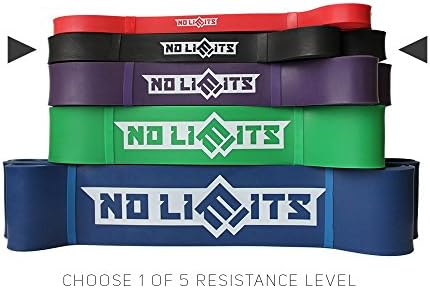 Pull Up Assist Band by No Limits - One Heavy Duty 41" Resistance Band for Assisted Pull Ups Calisthenics CrossFit Powerlifting Physical Therapy Pilates Stretching Full-Body Workouts | E-Guide INCLUDED