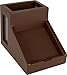 Victor B9505 Desk Pencil Cup with Angled Note Holder, Frosted Glass Window For Professional Look, Great in any Home or Office, Mocha Brown