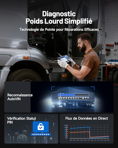 TOPDON ArtiDiag HD Truck Diagnostic Case, Heavy Weight Diagnostic Tool & Complete Diagnostic System, 10 Resets, DPF Regeneration and Reset, OBD/EOBD HD, for Trucks