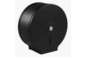 TOBEFORT Commercial Jumbo Toilet Paper Dispenser, Black Stainless Steel Toilet Paper Holder Wall Mount, 9 Inch Bathroom Tissue Roll Dispenser with Lock Key