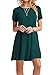 MOLERANI Women's Casual Plain Simple T-Shirt Loose Dress Dark Green L