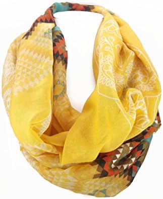 Lightweight Fashion Candy Infinity Skull Scarf - Yellow