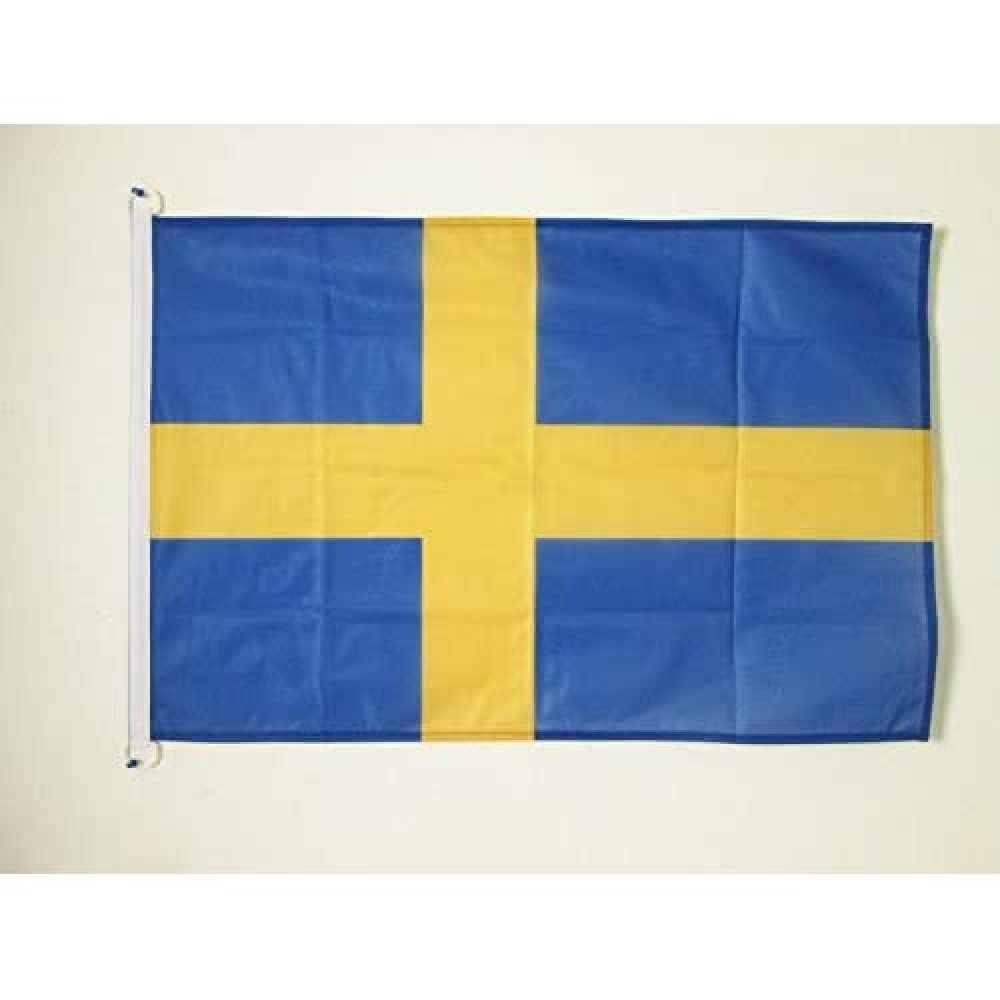 AZ FLAG - Sweden Flag - 2x3 Ft - For Outdoor - Swedish Banner Knitted Polyester with Two Plastic Rings - Fade Resistant - Vivid Colors - 2' x 3' Feet - 90x60 Cm