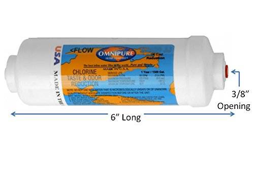 3 Pack Omnipure K2340KK 2"x 6" GAC InLine Filter 3/8" Quick 
